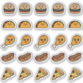 25 Süße Kawaii Fast Food Aufkleber Bogen (Vorderseite)