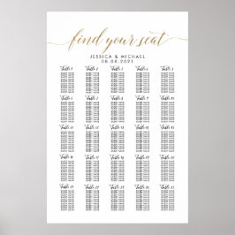 25 Tabelle 250 Gäste Große Hochzeitskarte Poster