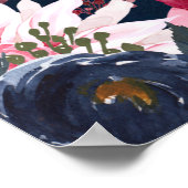 25 Tabelle Burgundy Blue Floral Gold SITZENCHART Poster (Ecke)