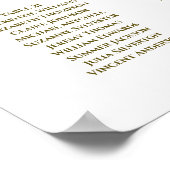 25 Tabelle Elegant Gold Hochzeitssettkarte Poster (Ecke)