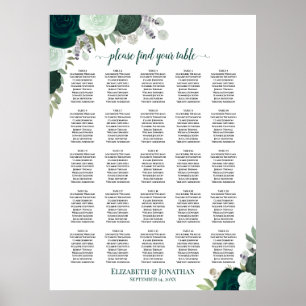 25 Tabelle Emerald Boho Blues Hochzeitstabelle Poster
