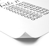 25 Tabelle Große Hochzeitgastsitzkarte Poster (Ecke)