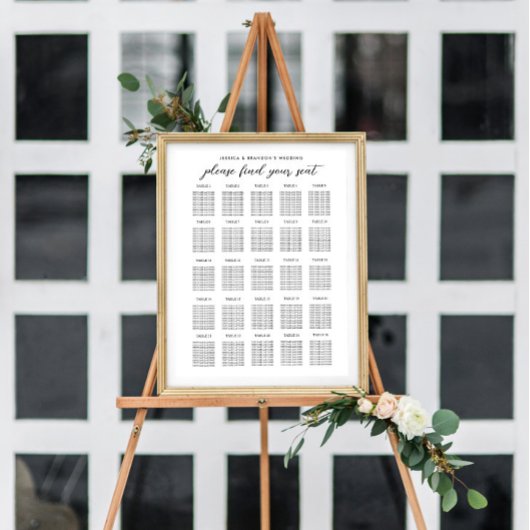 25 Tabelle Große Hochzeitgastsitzkarte Poster
