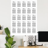 25 Tabelle Große Hochzeitssortierung nach Tabelle Poster (Heimbüro)