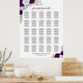 25 Tabelle Lila Boho Blumenzettel Poster (Küche)