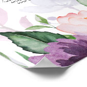 25 Tabelle Lila florale florale SITZPLATTE Poster (Ecke)