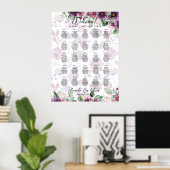 25 Tabelle Lila florale florale SITZPLATTE Poster (Heimbüro)