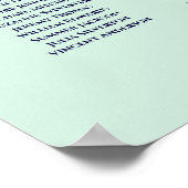 25 Tabelle Navy & Mint Green Wedding Seating Chart Poster (Ecke)