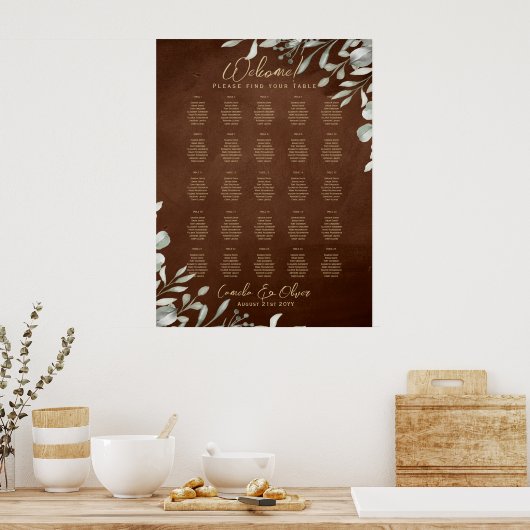 25 Tabelle Rustikale Vegetation Brown Fall SITZEND Poster (Küche)