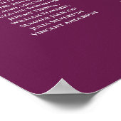 25 Tabelle Silver & Cassis Hochzeitskarte Poster (Ecke)