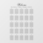 25 Tabelle Sitzdiagramm Transparentes Skript Einfa Fensteraufkleber (Blatt)