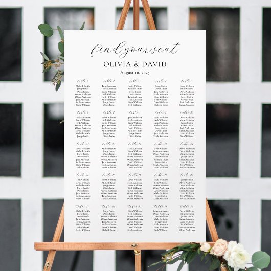 25 Tabellen Einfach Sitzplan finden Poster