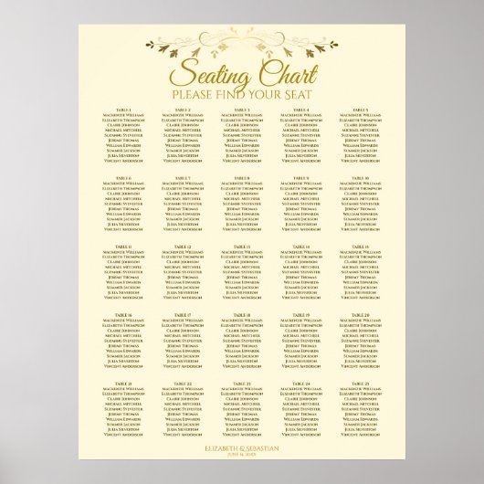 25 Tabellen-elegantes Poster (Vorne)