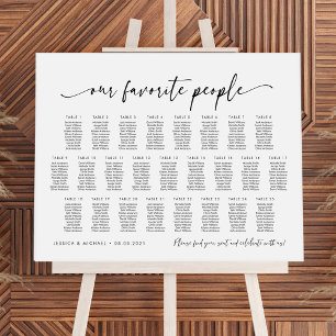 25 Tabellen Unsere Lieblings-Sitzplan Poster