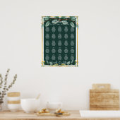 25 Table Greenery-Blätter HAUSHALTSDATEN Poster (Küche)