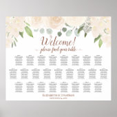 25 Tafelblüte Peach Boho Rose Sitzplan Poster (Vorne)