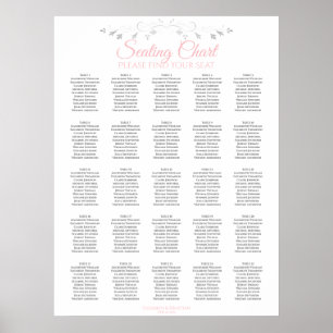 25 Tafelrosa und Graue elegante Hochzeitskarte Poster