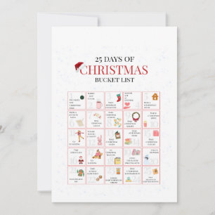 25 Tage Weihnachten Bucket List Kunst Einladung