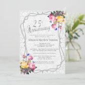 25. Text Silver- SpringHochzeitstag-| DIY Einladung (Stehend Vorderseite)