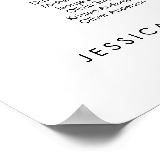 25 Tisch Elegant unsere Lieblings-Sitzkarte Poster (Ecke)