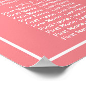 25 Tische Rosa Weiße Blütensitzkarte Poster (Ecke)