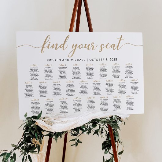25 Tische Sitzplan Finden Sie Ihren Platz Poster