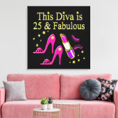 25 UND FABULOUS DAZZLING DIVA DESIGN LEINWANDDRUCK (Insitu (Wohnzimmer))