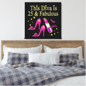 25 UND FABULOUS DAZZLING DIVA DESIGN LEINWANDDRUCK (Insitu (Schlafzimmer))