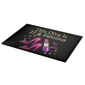 25 UND FABULOUS DAZZLING DIVA DESIGN SCHNEIDEBRETT (Ecke)