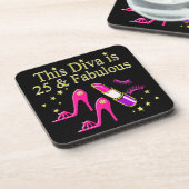 25 UND FABULOUS DAZZLING DIVA DESIGN UNTERSETZER (Linke Seite)