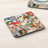 25 Verschiedene Santas Version 1 Getränkeuntersetzer (Linke Seite)