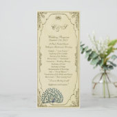 25 Vintage Pfauenhochzeiten Programm (Stehend Vorderseite)