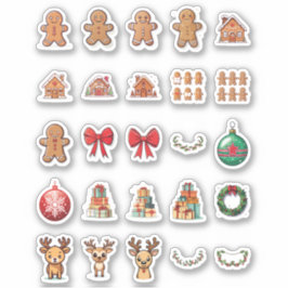 25 Weihnachts Vinyl Stickers nach Maß geschnitten Aufkleber