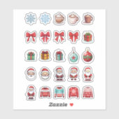 25 Weihnachts Vinyl Stickers nach Maß geschnitten Aufkleber (Blatt)