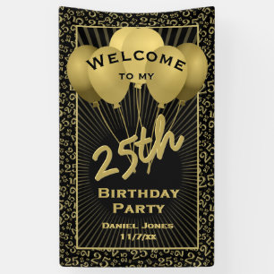 25. Willkommensmuster Black & Gold Random Number P Banner