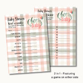 25 x 2 Beifall für Baby Sage Peach Gingham GAMES Flyer