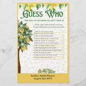 25 x Lemon Brautparty Games BINGO und GUESS WHO Flyer (Hinten)