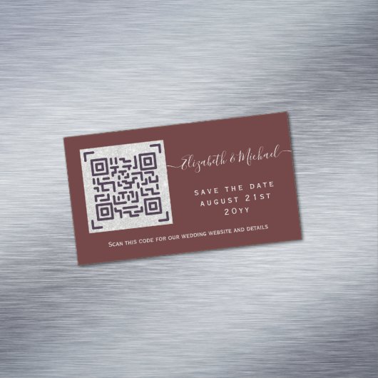 25 x MAGNETIC QR SCANNING CODE Wedding RETT DATES Magnetische Visitenkarte (Beispiel)