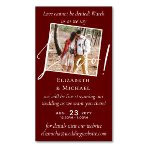 25 x Magnetic Wedding Livestreaming Save the Date Magnetische Visitenkarte
