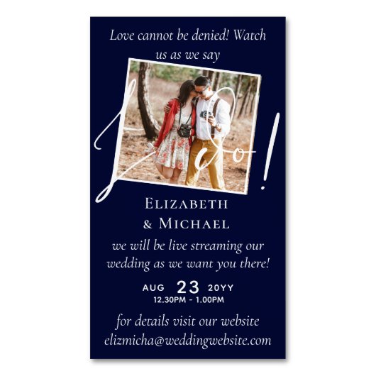25 x Magnetic Wedding Livestreaming Save the Date Magnetische Visitenkarte (Vorderseite Vertikal)