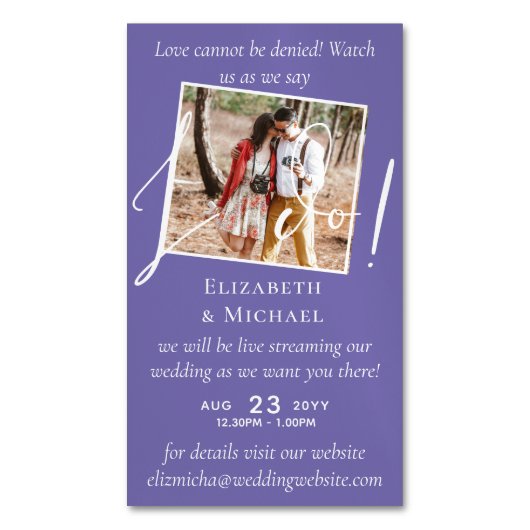 25 x Magnetic Wedding Livestreaming Save the Date Magnetische Visitenkarte (Vorderseite Vertikal)