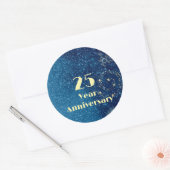 25 Year Anniversary Bond & Seal Sparkling Blue  Runder Aufkleber (Umschlag)