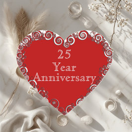25 Year Anniversary Milestone Romantic Modern Herz-Aufkleber