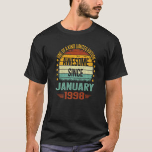 25 Year Old Awesome Since January 1998 25th Birth T-Shirt