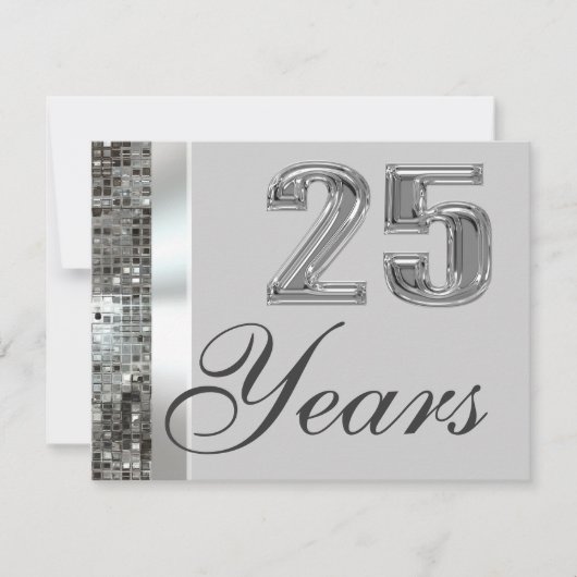 25 Years Silver Anniversary Elegant Invitation Einladung (Vorderseite)