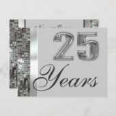 25 Years Silver Anniversary Elegant Invitation Einladung (Vorne/Hinten)