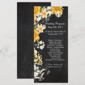 25 Yellow Rose Chalkboard Hochzeitsprogramme Programm (Vorne/Hinten)