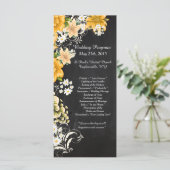 25 Yellow Rose Chalkboard Hochzeitsprogramme Programm (Stehend Vorderseite)