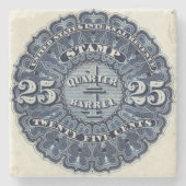 25c Beer Revenue Briefmarke USA Steinuntersetzer (Vorderseite)