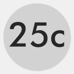 25c runder aufkleber